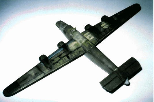 stained B-24 model