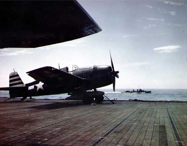 sea blue Hellcon on carrier CV-15